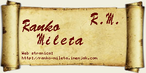 Ranko Mileta vizit kartica